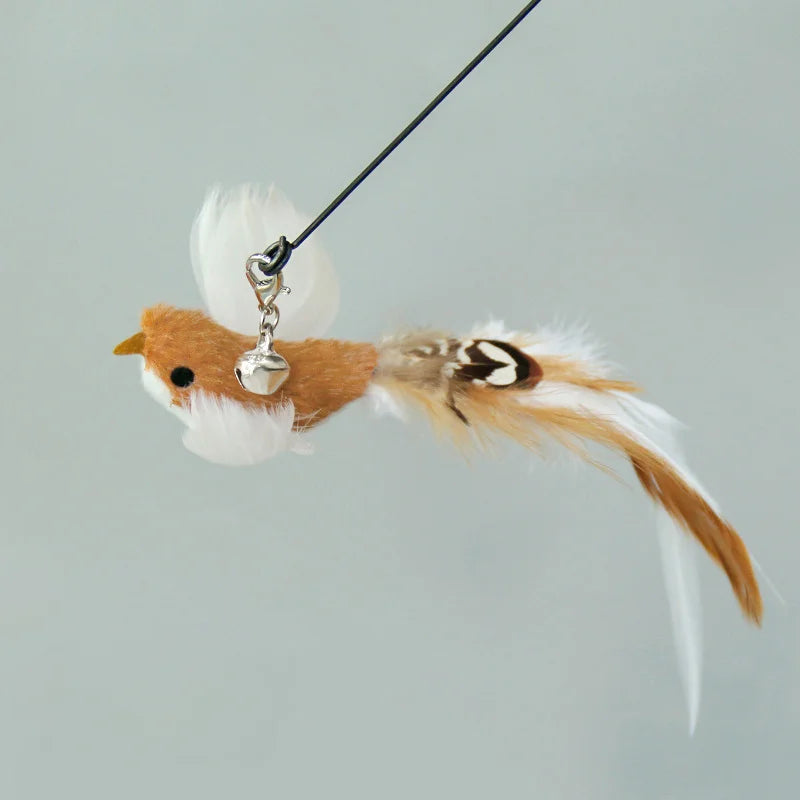 Interactive Cat Feather Toy with Bell - Hands Free Suction Cup Wand for Cat Play & Exercise