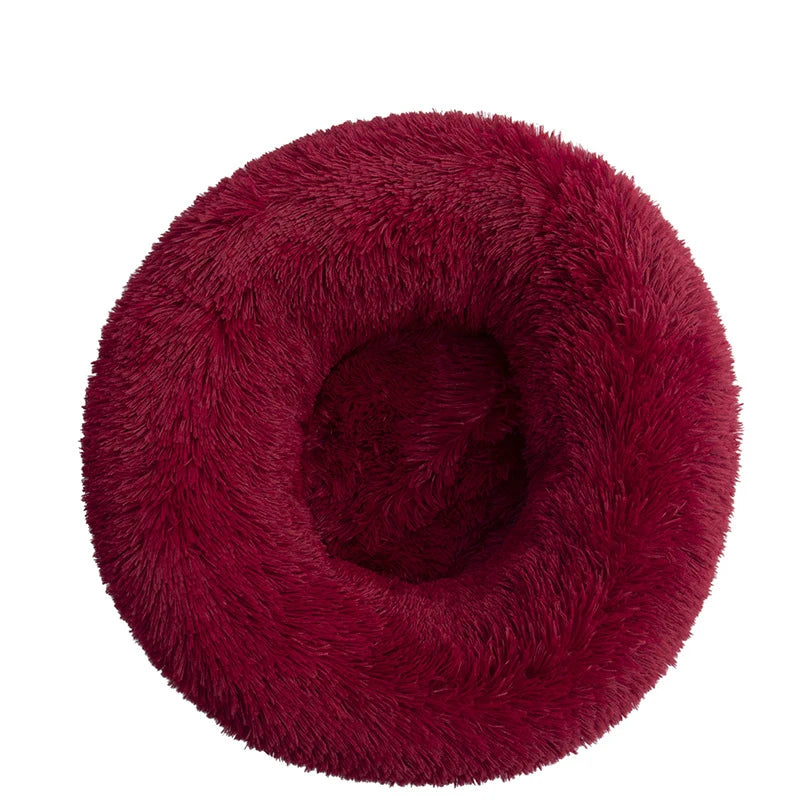 Round Plush Pet Bed - Super Soft Washable Cozy Cats & Dog Nest 40 - 100 cm