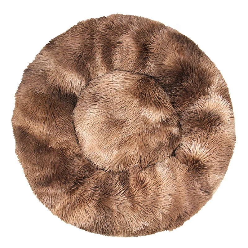 Round Plush Pet Bed - Super Soft Washable Cozy Cats & Dog Nest 40 - 100 cm