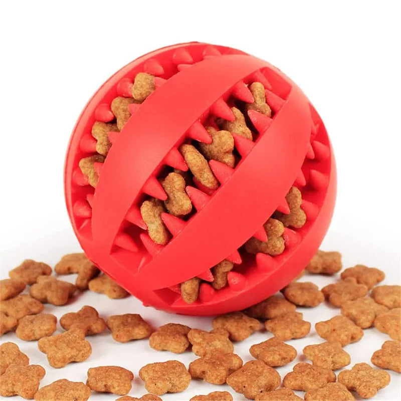 Interactive Rubber Dog Toy Ball – Chew & Treat Dispenser for Dogs and Puppies, Teeth Cleaning Play Ball