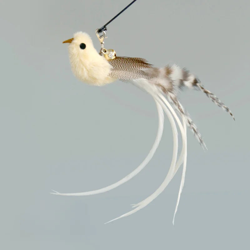 Interactive Cat Feather Toy with Bell - Hands Free Suction Cup Wand for Cat Play & Exercise