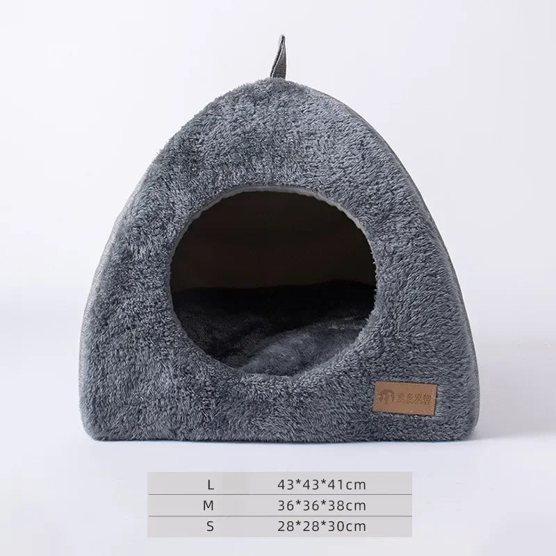Triangle Cat House – Warm Enclosed Cat Bed | Thick Cozy Nest for Cats & Small Dogs