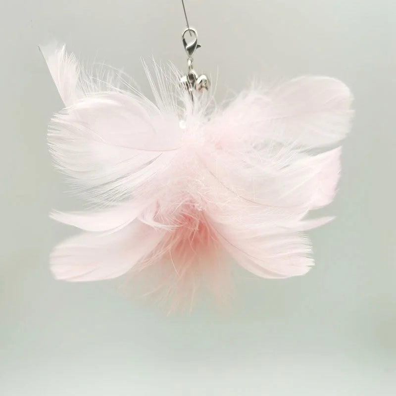 Interactive Cat Feather Toy with Bell - Hands Free Suction Cup Wand for Cat Play & Exercise